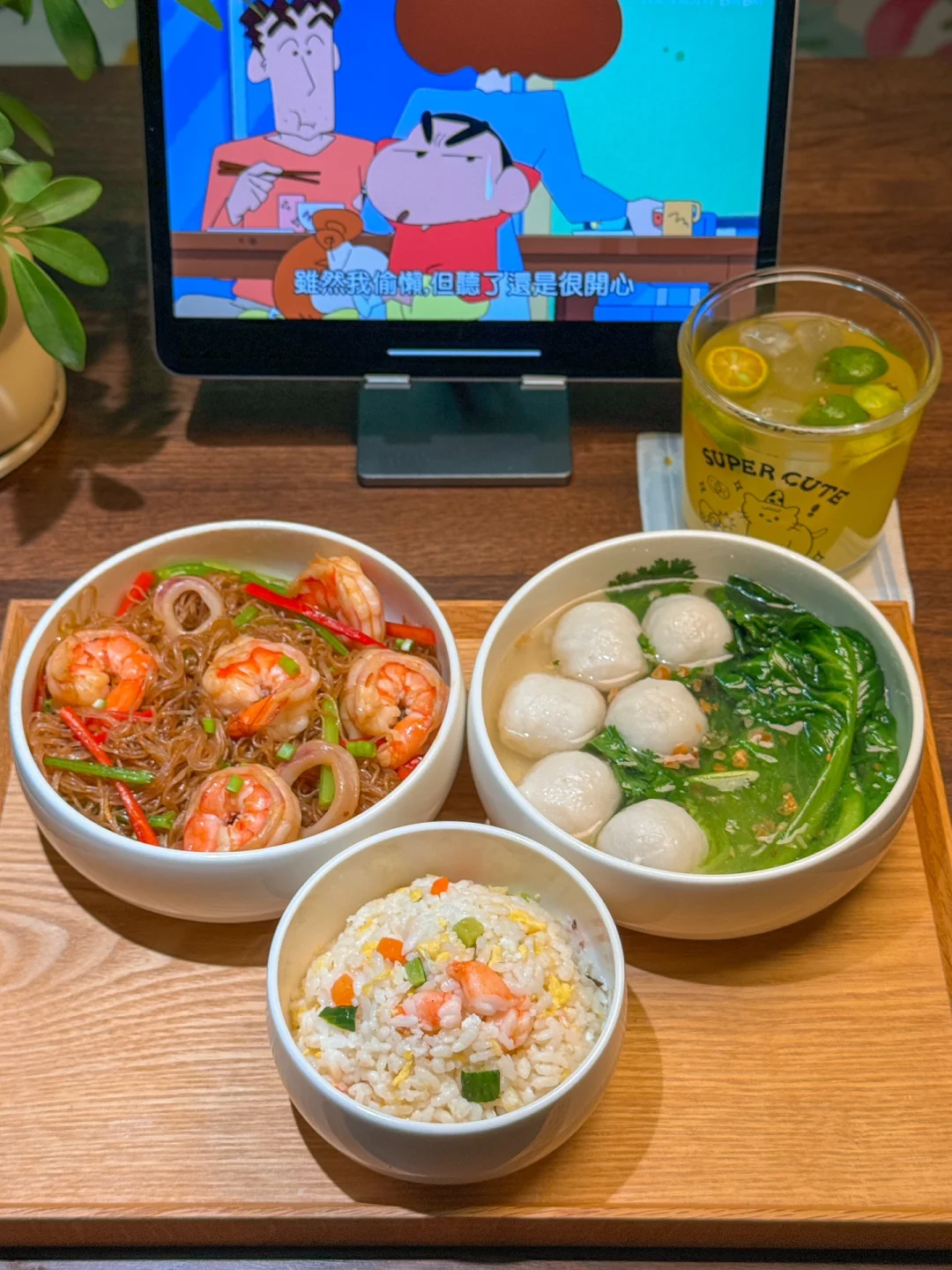 🥢一人食| 海皇粉丝煲🍲生菜鱼丸汤