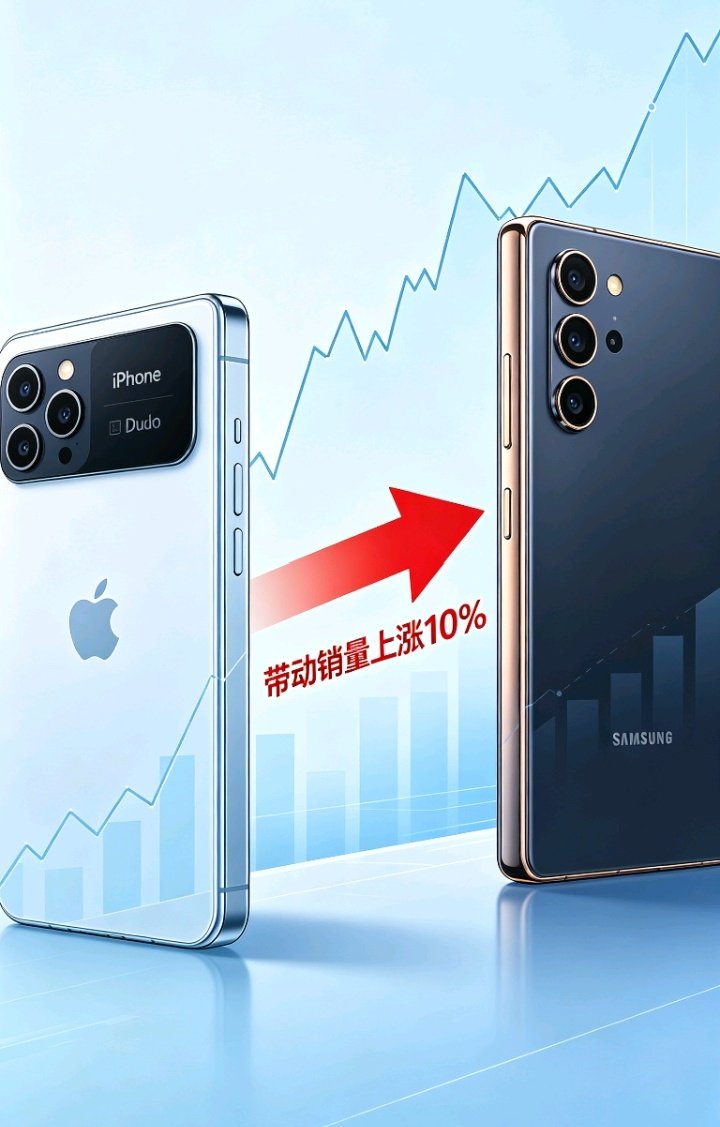 #三星新款折叠屏手机意外走俏#
[坏笑]有意思的市场现象！iPhone Duo登场，反倒带动韩国三星Z Fold8销量上涨10%，巨大价差让很多观望用户选择三星折叠屏。 ​