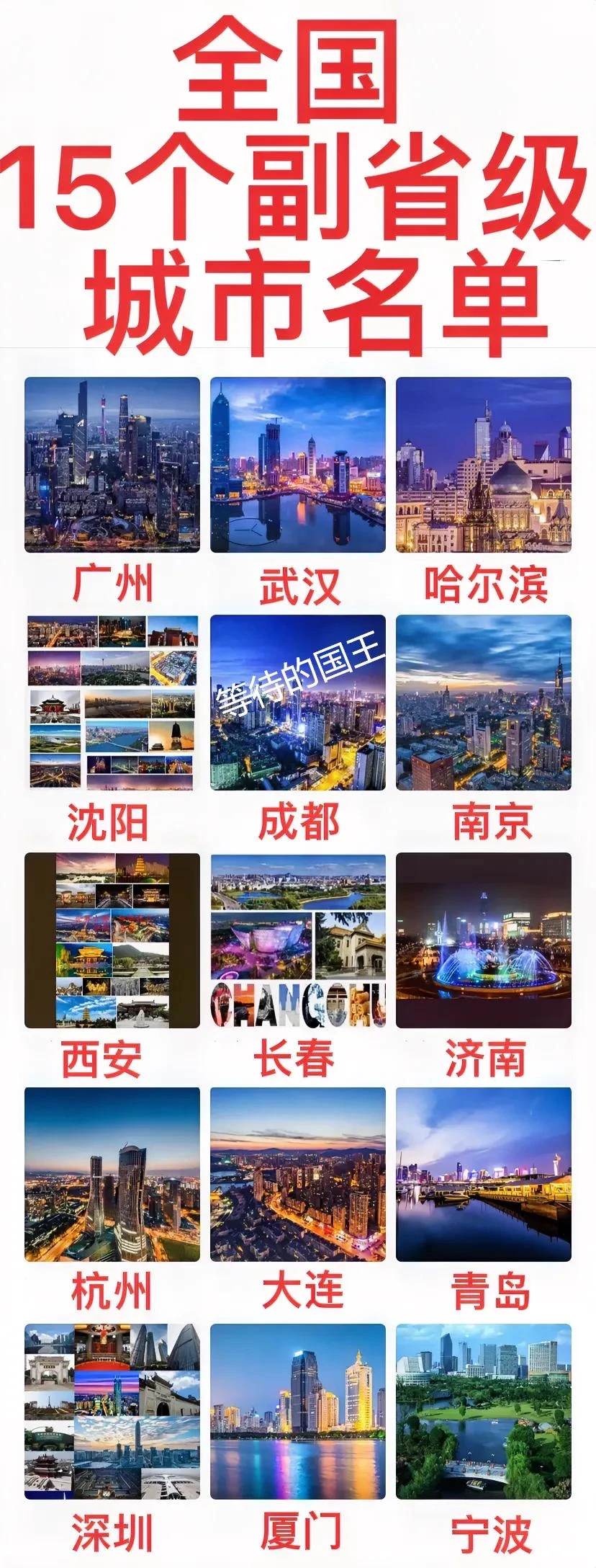 全国15个副省级城市简介