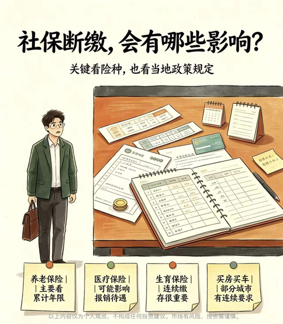 社保断缴，会有哪些影响？