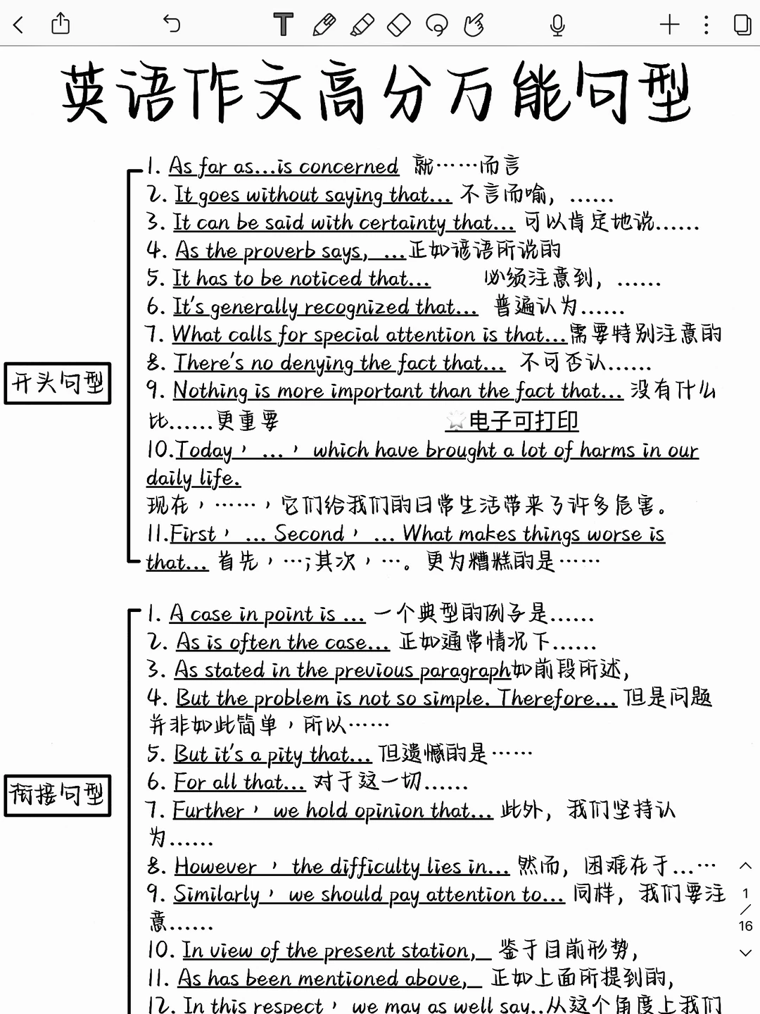 英语作文高分万能句式！背完太哇塞了！