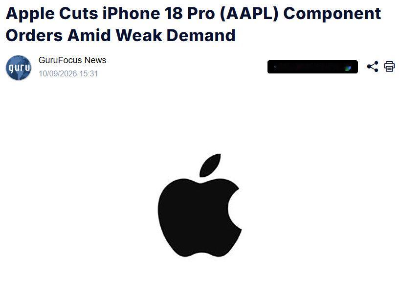 #iPhone18Pro卖不动了#
现在这个时间节点就调整也挺反常的，因为要为12月圣诞连着后面的元旦——这一整个西方传统消费旺季，而做充分准备的，就像9月开售之前的7/8月拉升产能一样。所以，技术性调整、环大陆滞销区可能确实存在，不过具体数据只能等苹果财报披露了[吃瓜] ​