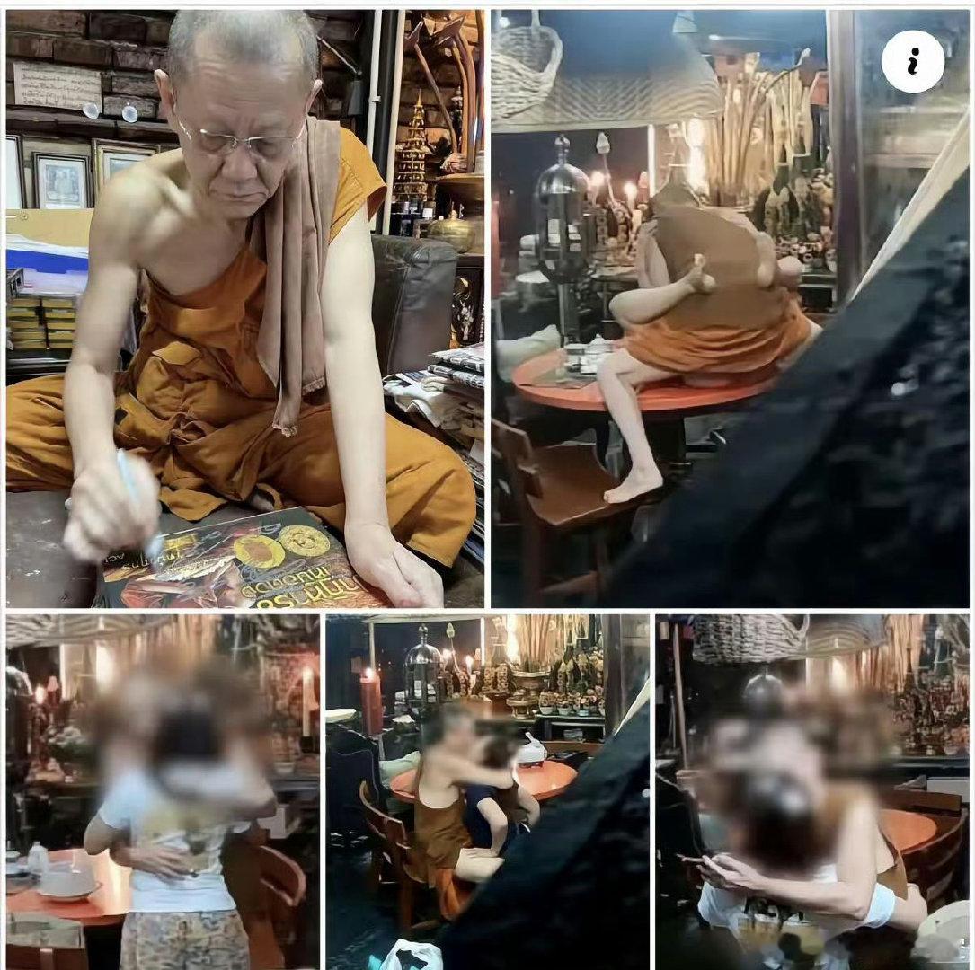 #监控拍下泰国僧人和女同伙不雅画面#这个摄像头是谁装的？如果是别人装的，成功偷拍到恩爱视频了[流汗] ​