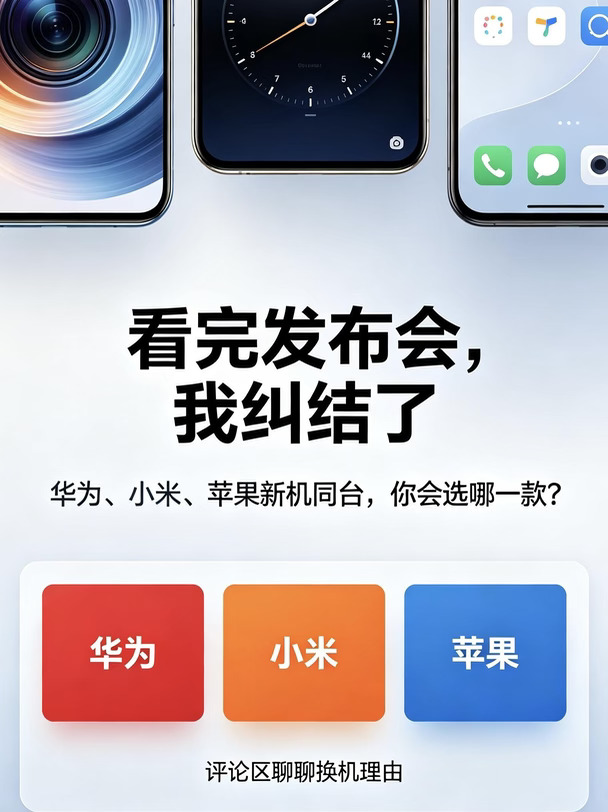 华为小米苹果新机同台，你会选哪一款？