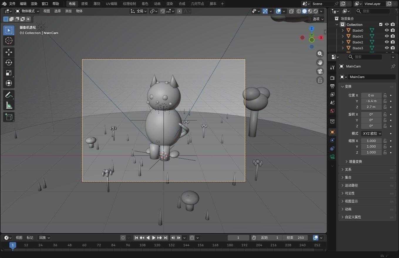 为什么 GPT6 出来的时候，大家对 AI 建模那么惊讶？
给大家看看一个别的 AI 用 blender 搭的「带场景的猫猫」模型，大家就知道为啥了
#how i ai# #微博VibeLab# #用AI玩转3D世界# ​