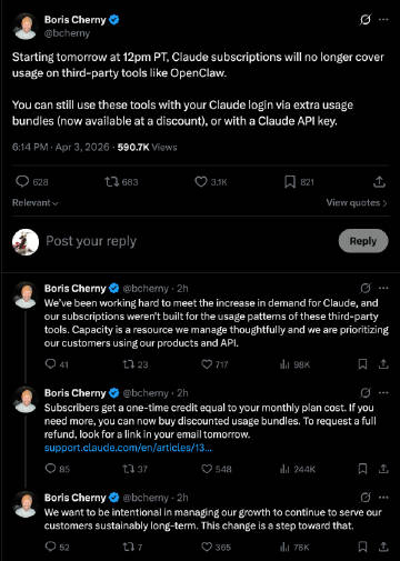 Anthropic 正式切断 Claude 订阅对 OpenClaw ...