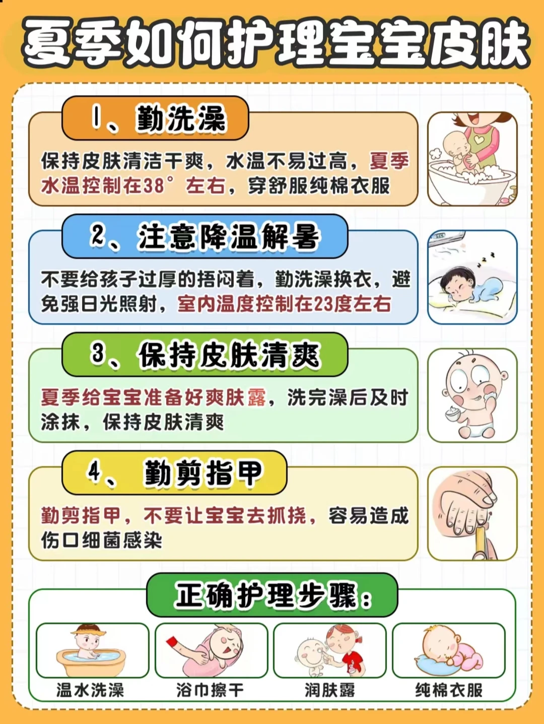 夏季宝宝常见皮肤问题㊙️附护理方案