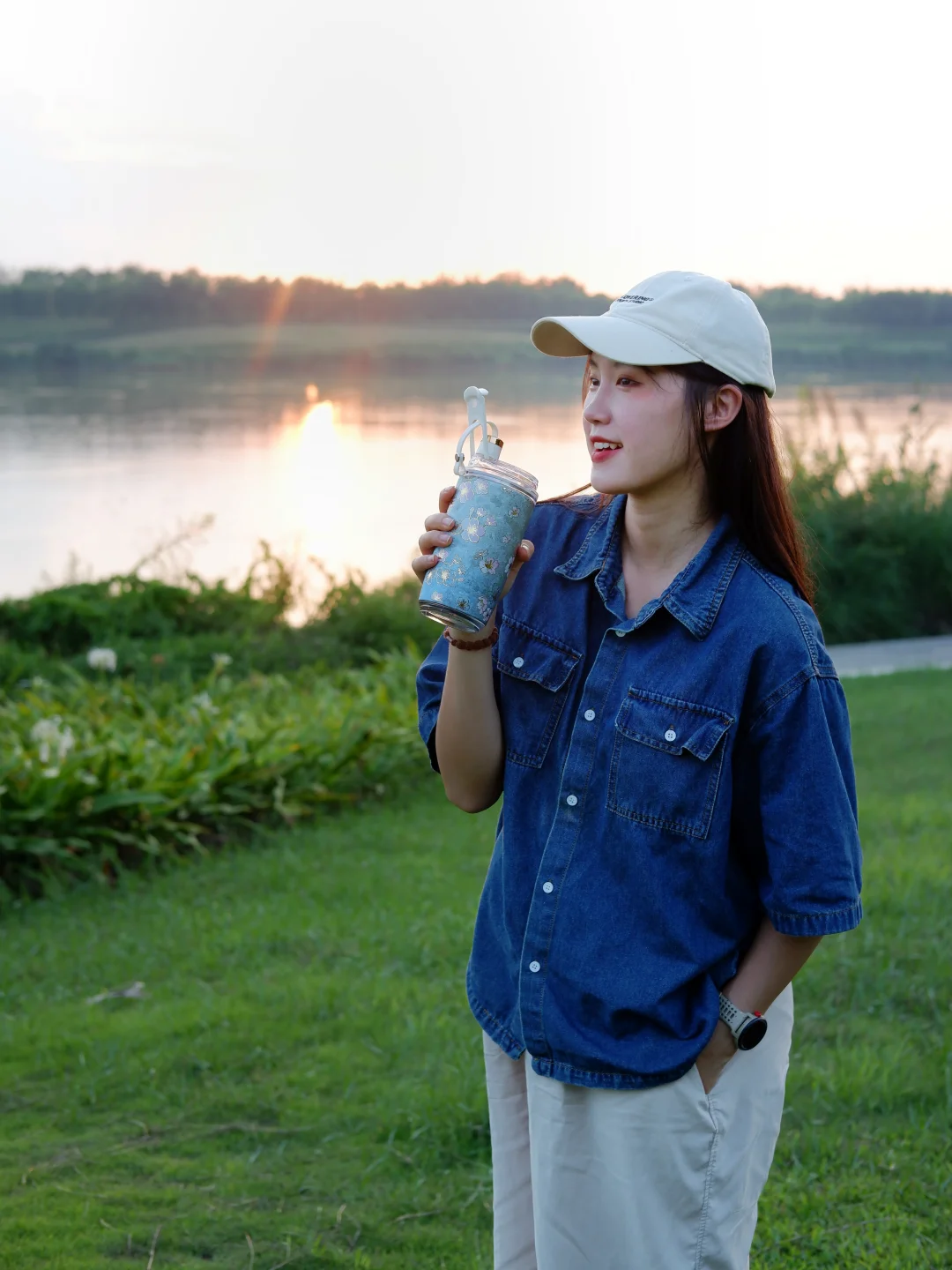 🍹喝着冰果汁看日落，今天我有点幸福