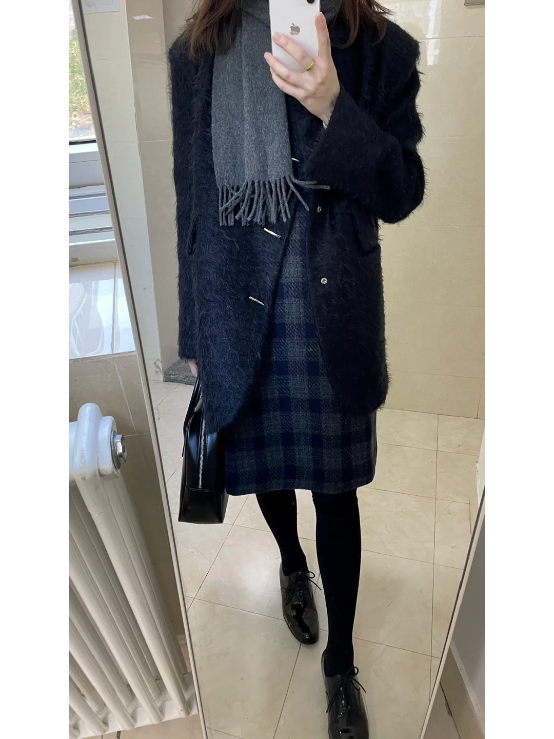 优雅过冬/新中式外套和格纹背心裙
