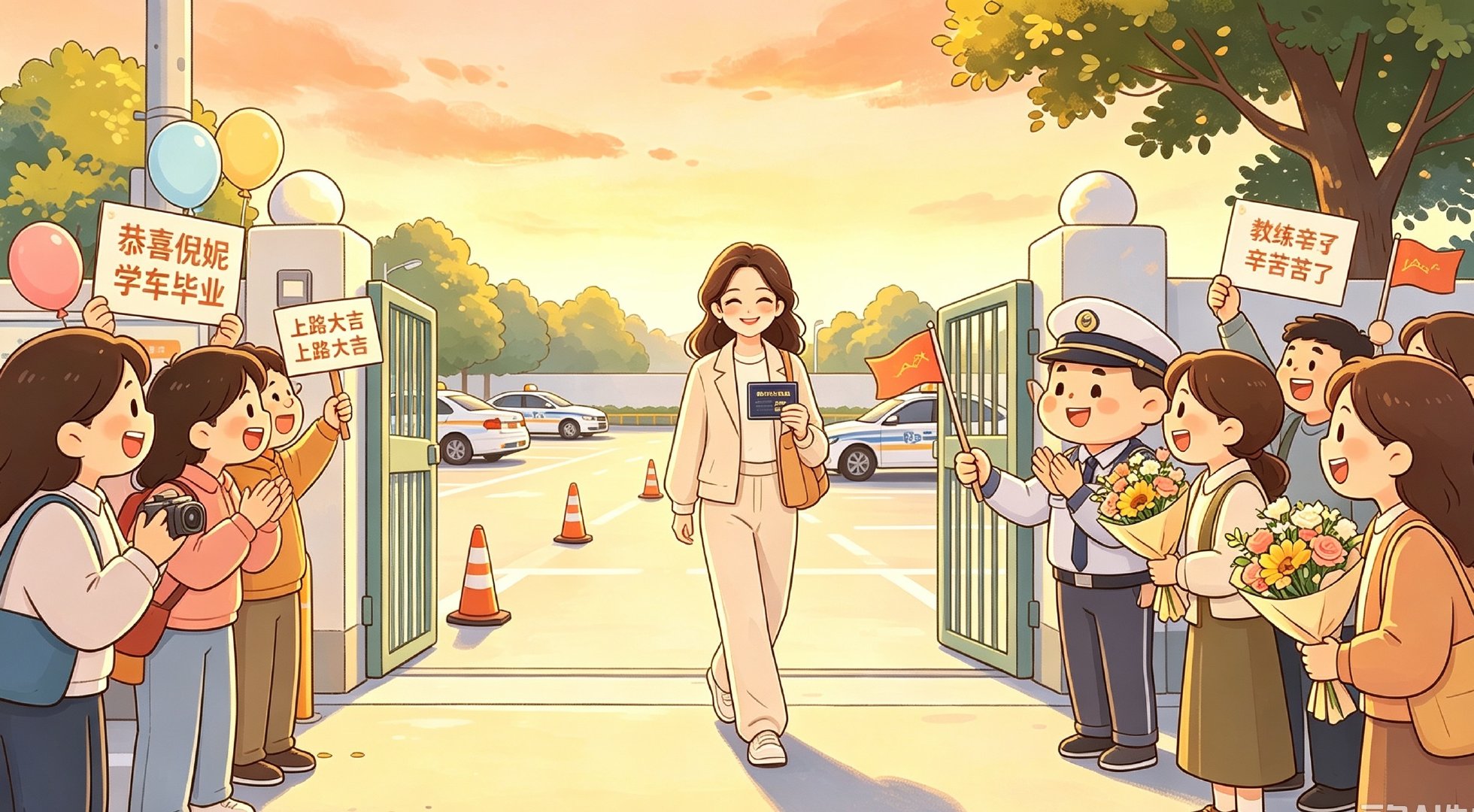 #倪妮[超话]#  #倪妮谁说接孩子放学来着# 到时候拿到驾驶本本走出驾校belike：⬇️ ​
