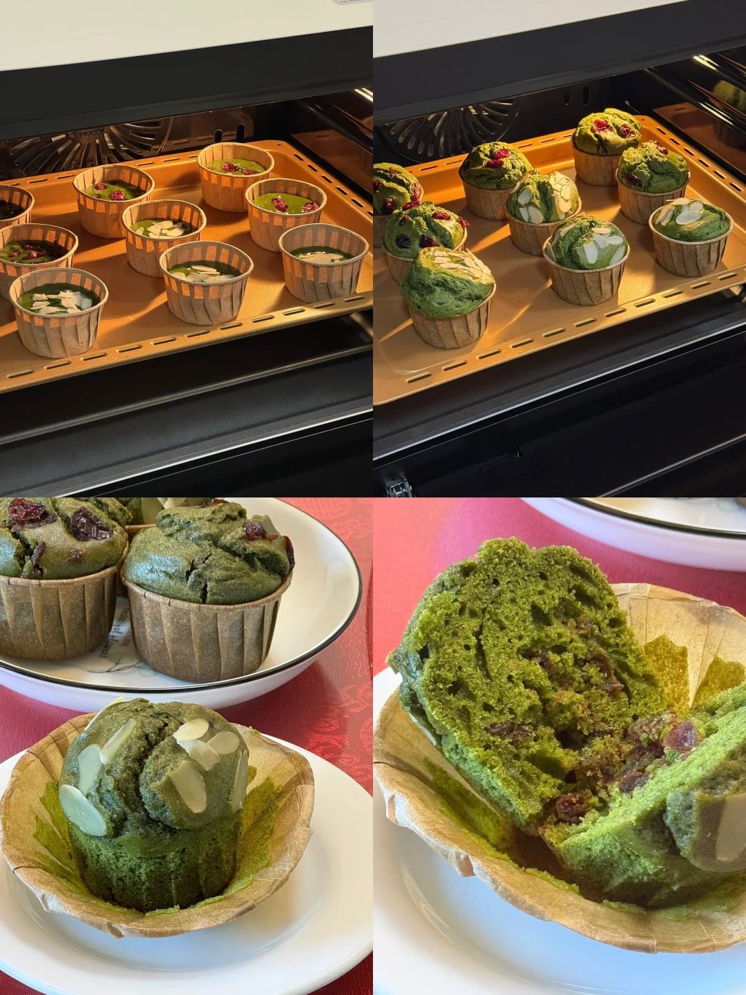 抹茶蔓越莓玛芬蛋糕/搅一搅就成功🌷