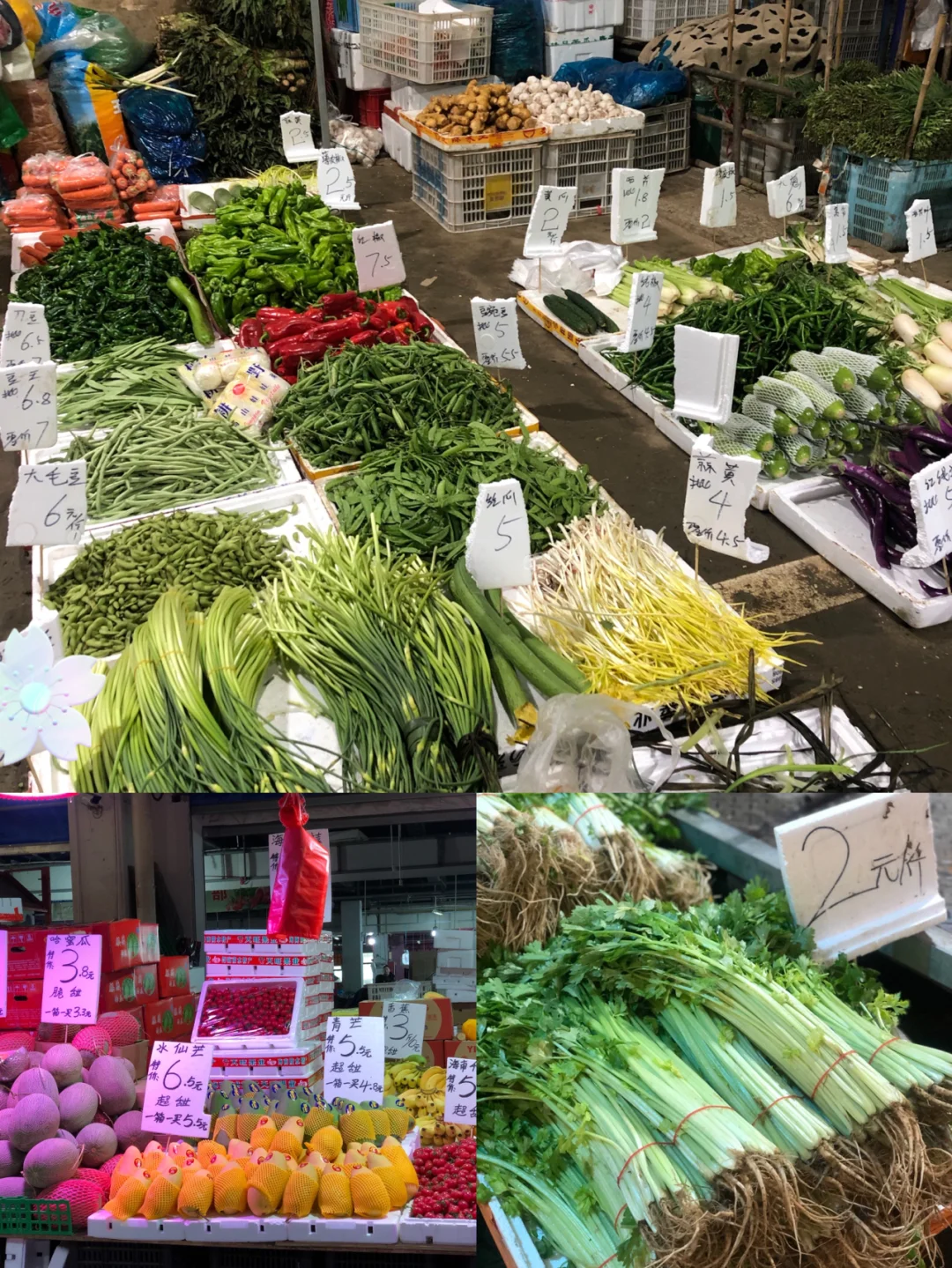 带你们看看南方批发零售菜市场菜价如何
