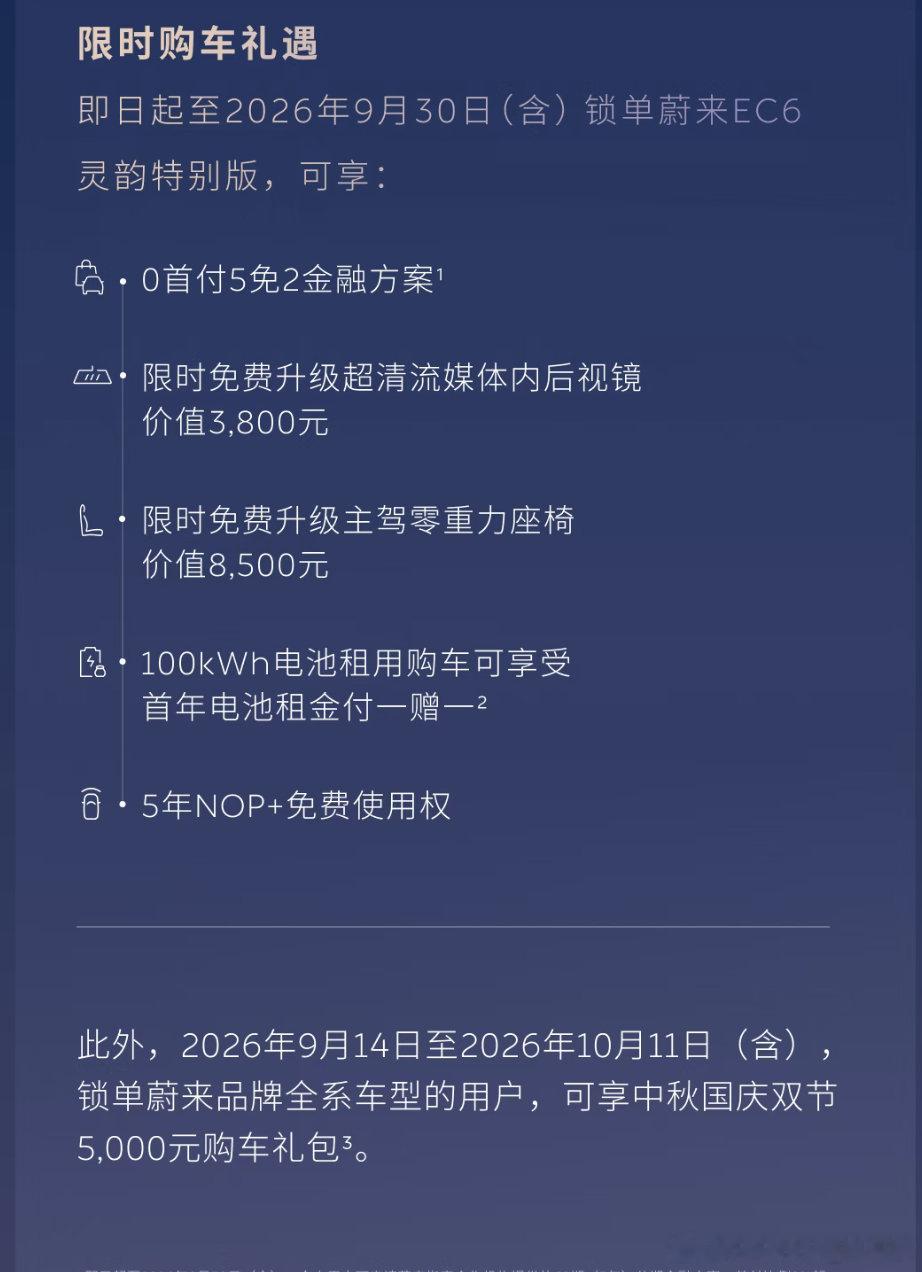 EC6灵韵版来了
我比较关注的是，蔚来给了一张牌:
BaaS 付一赠一
好像光这个都挺值得了
#蔚来##我的Aura时刻##一起加电# ​