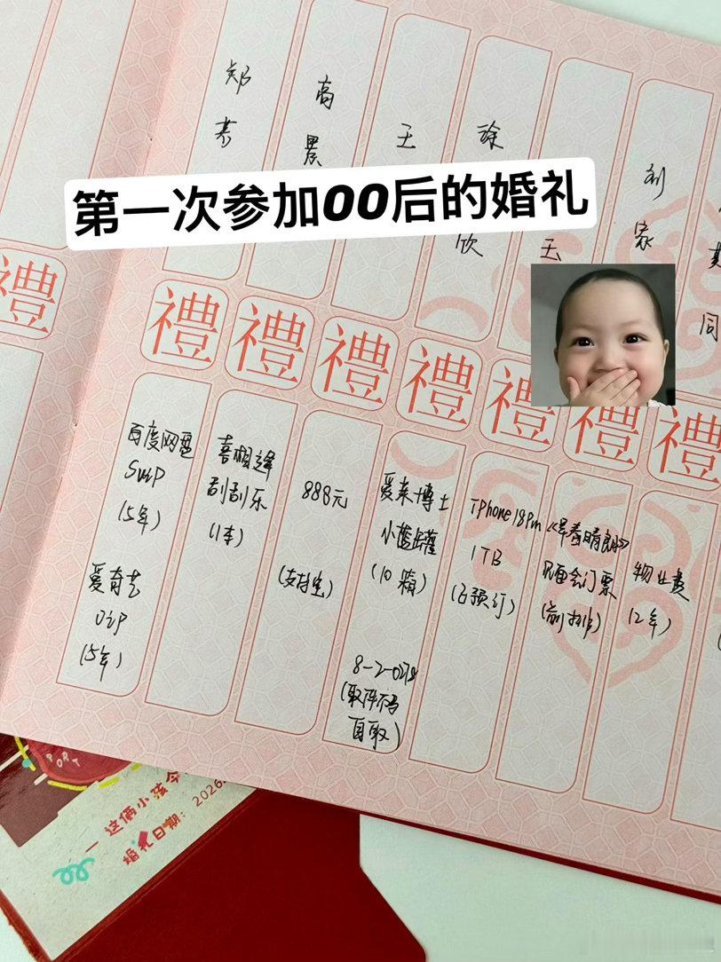#00后结婚随礼现状有多离谱#
别的不说，还都挺实用的 ​