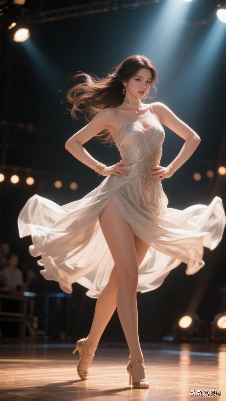 自然，飘逸，自信满满，充满激情，端庄典雅高贵气质。