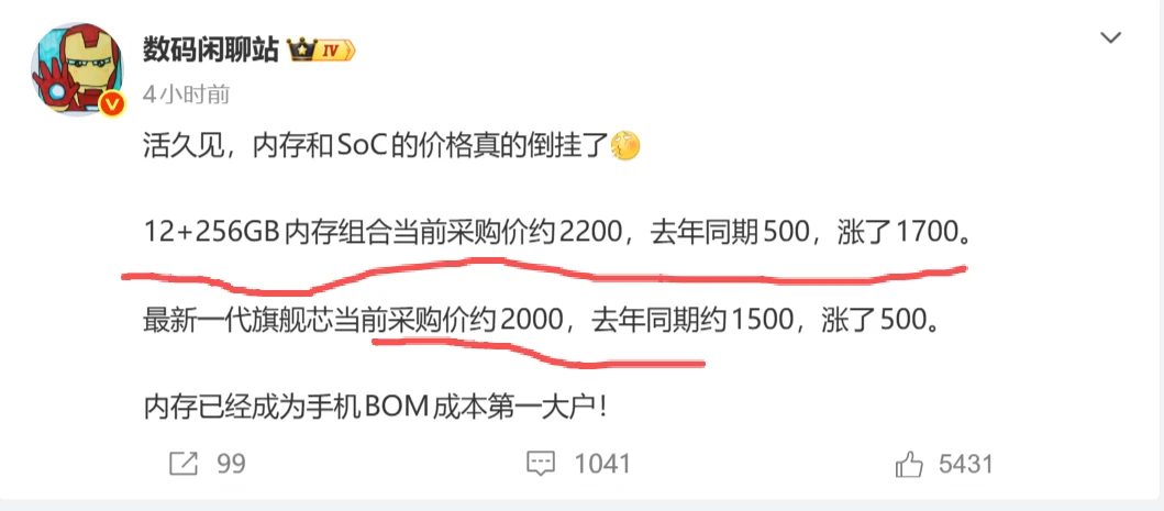 快看快看，今年旗舰机起步价就要6000起了