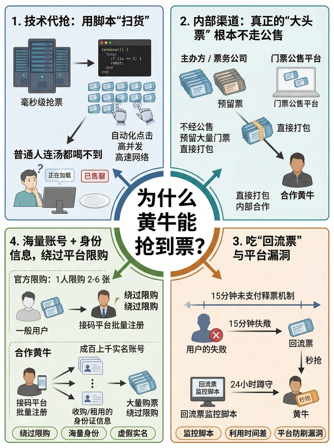 今日图解：为什么黄牛能抢到票？