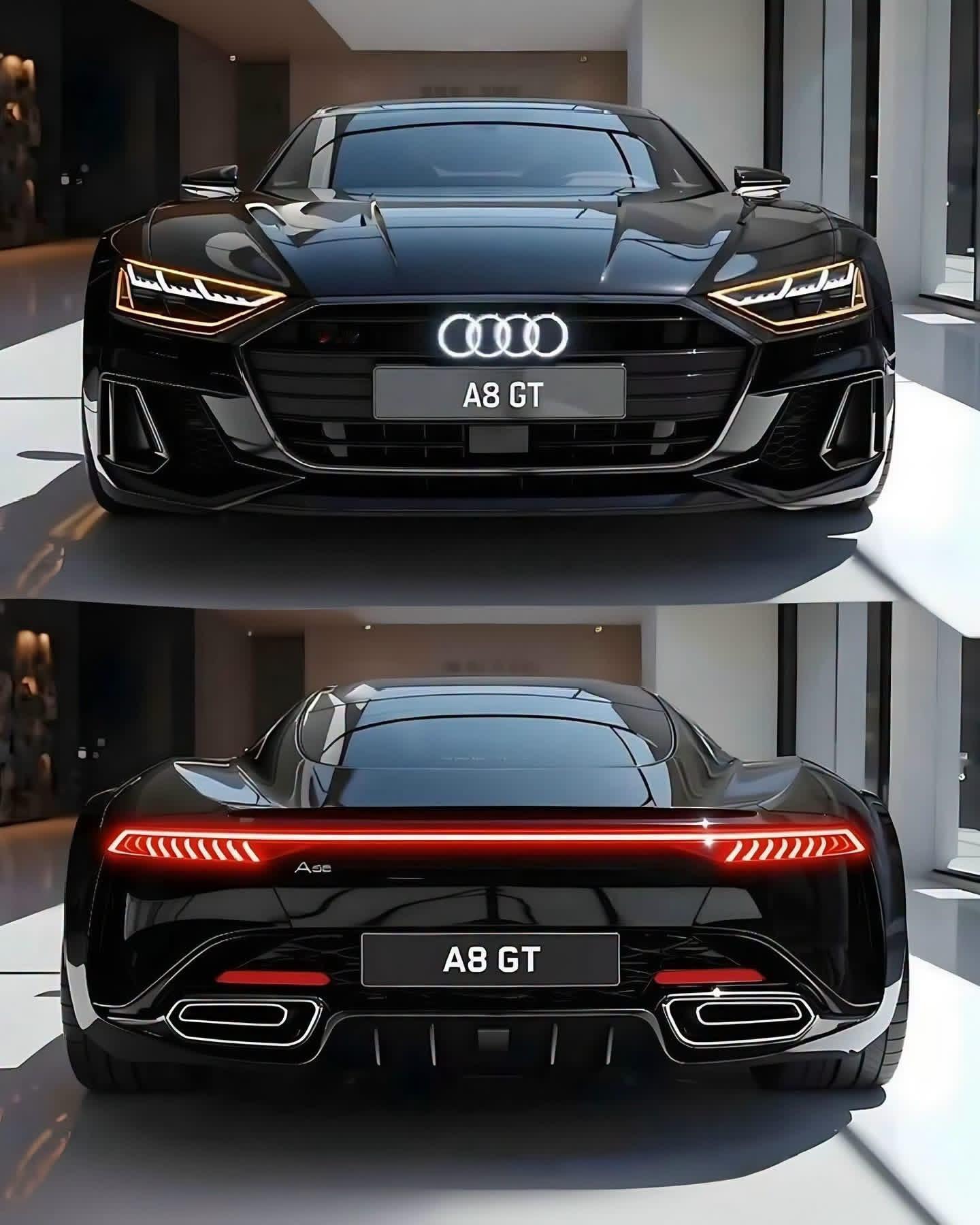 2026 Audi A8 GT这波新设计刚放出来的渲染图直接把我看愣了，完全打破了之前A8一贯的沉稳商务感，溜背线条拉得特别顺，前脸的灯组造型比现款锐利好几个度，完全是把豪华D级车的运动感直接拉满的节奏。
这次开售的换代根本不是小打小闹的改款，内饰体验、动力调校、智能车机甚至底盘都全维度做了调整，连