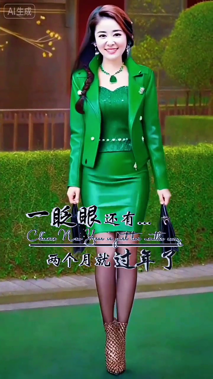 优雅绿裙女神，自信步伐惊艳全场！