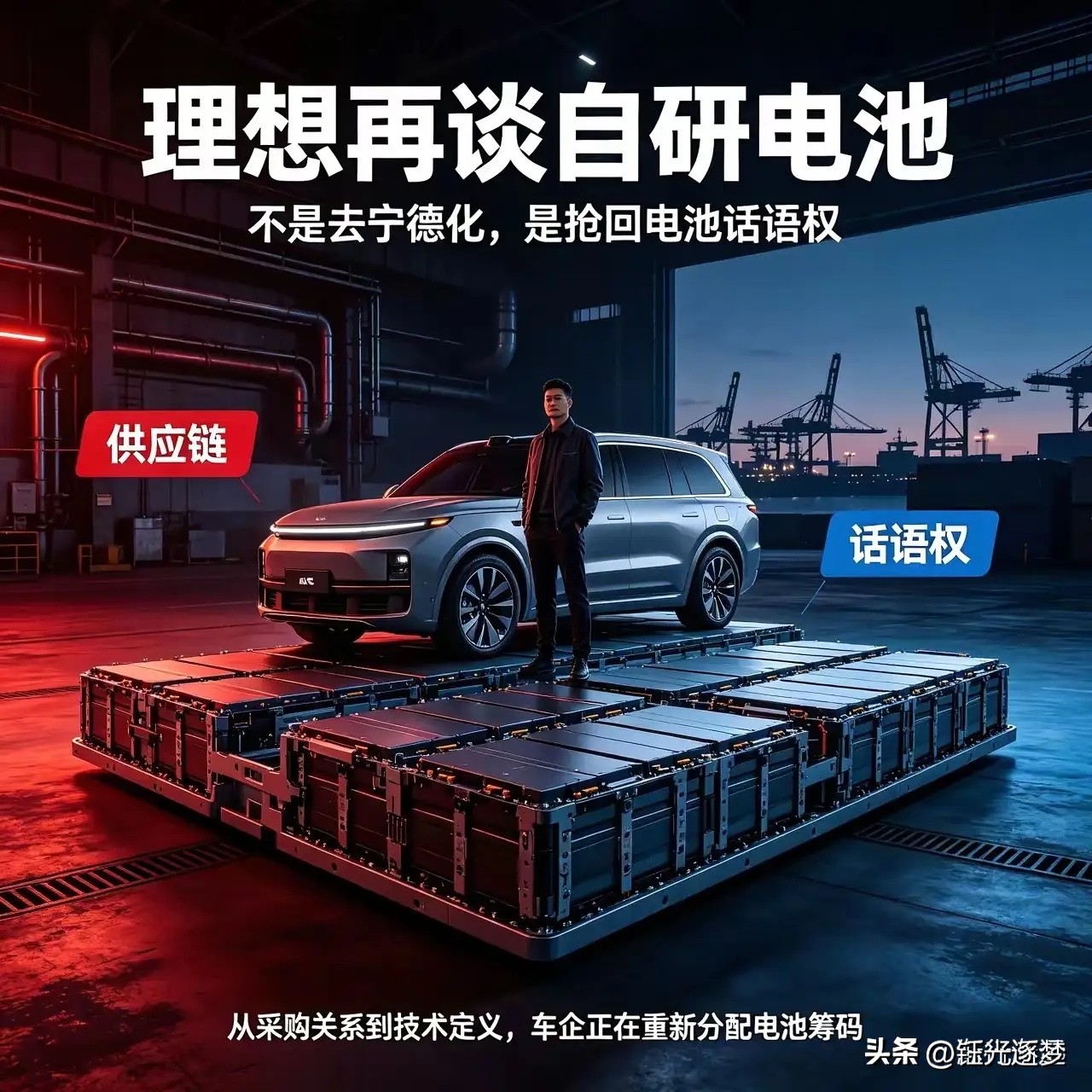 全球汽车动力电池TOP10：
第十名：欣旺达
第九名：蜂巢能源
第八名：SK On
第七名：亿纬锂能
第六名：松下
第五名：国轩高科
第四名：中创新航
第三名：LG新能源
第二名：比亚迪
第一名：宁德时代

理想为何坚持深度自研电池
新能源行业竞争日趋白热化，车企的