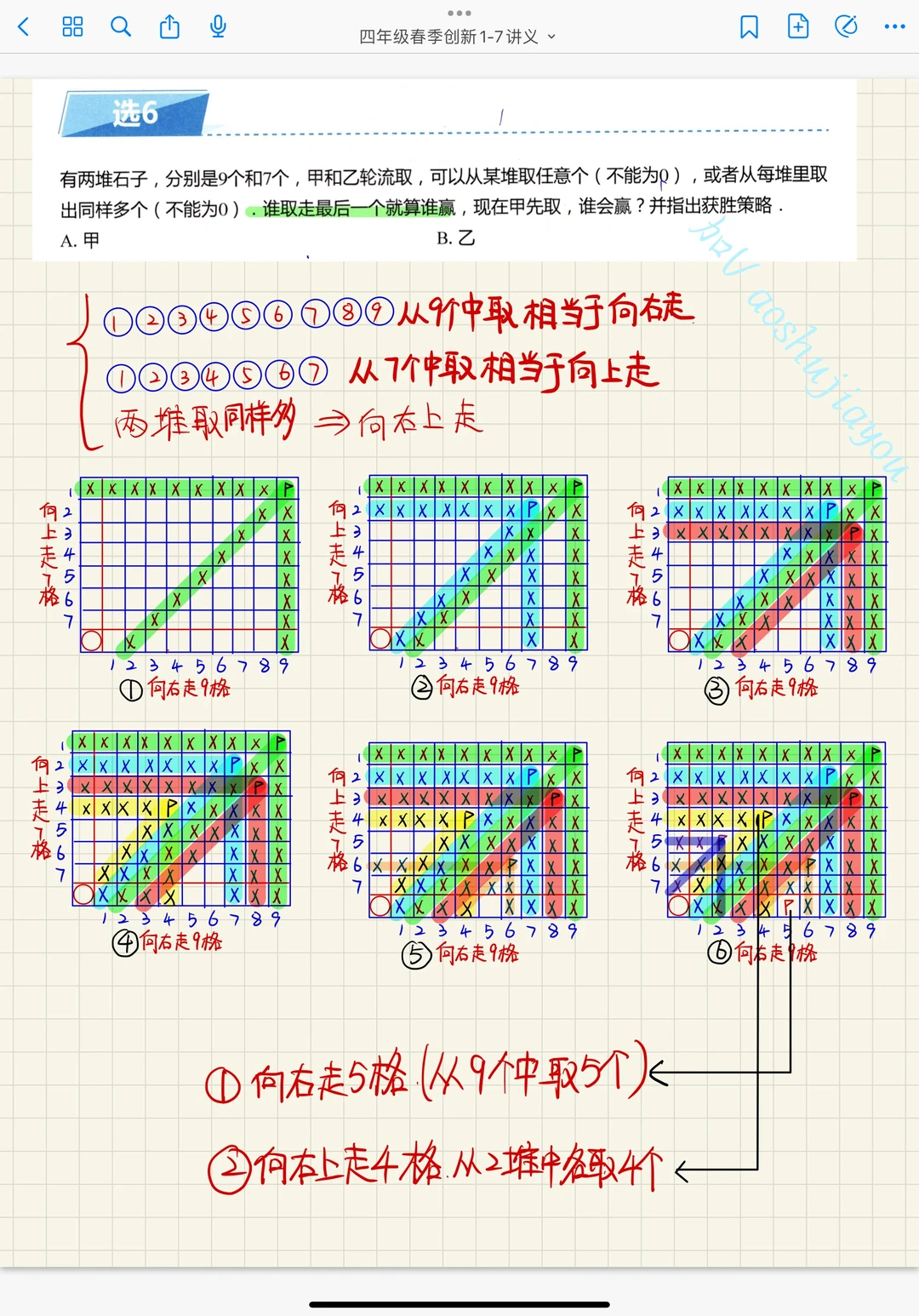《必胜策略》四年级春季奥数课堂笔记