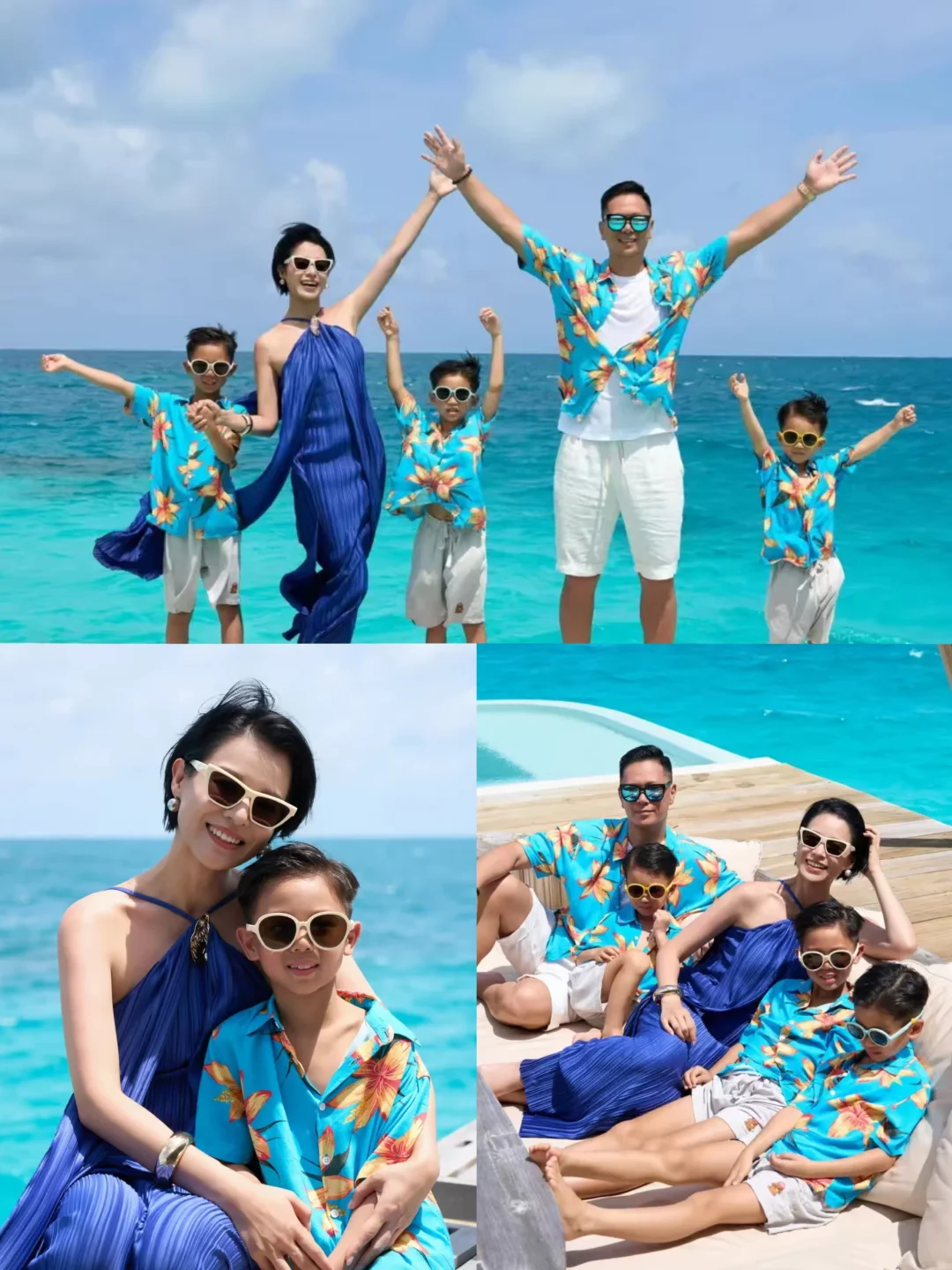 胡杏儿一家五口旅行❗幸福美满的人生啊