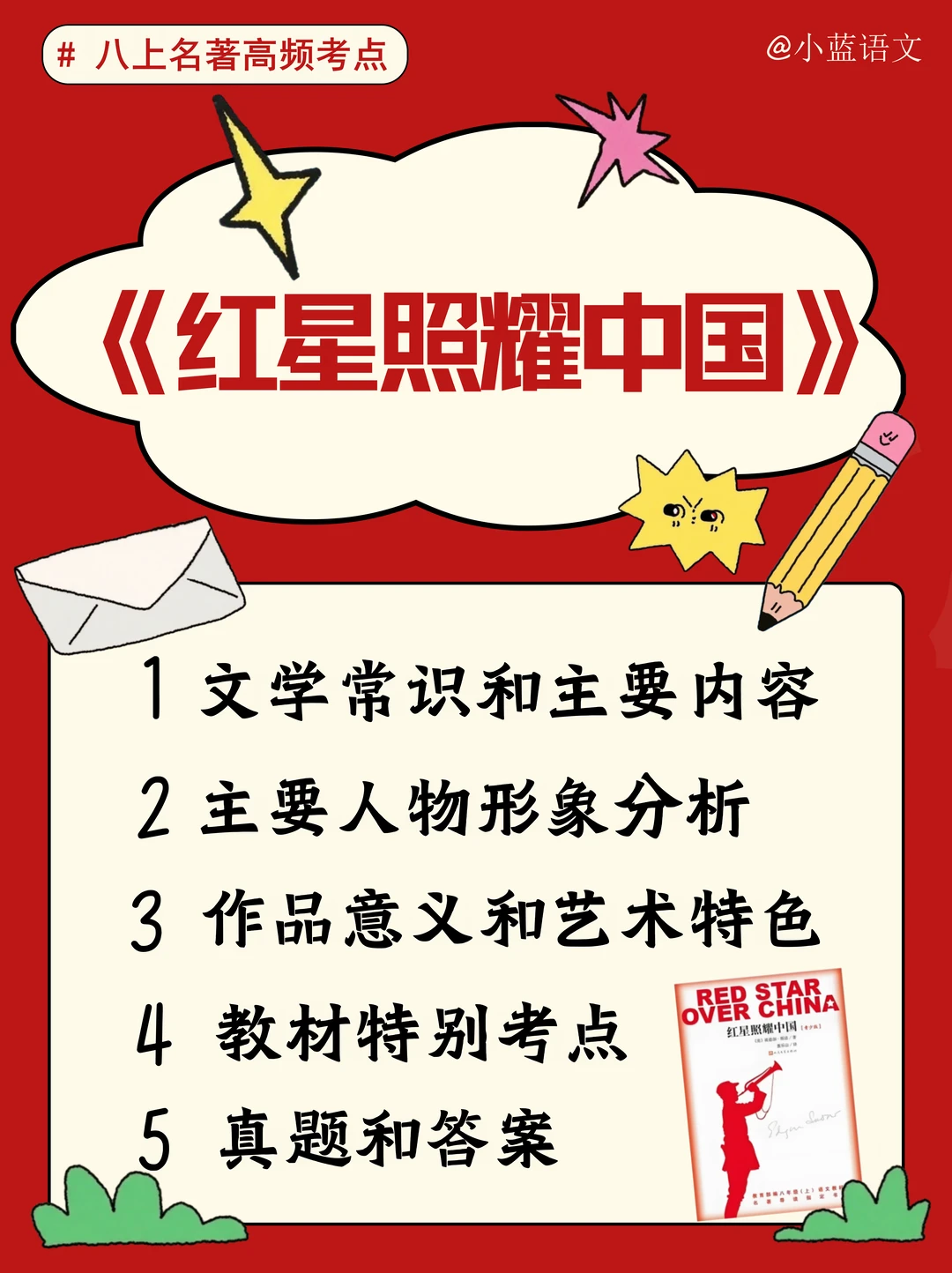 八上《红星照耀中国》6大必考点，含真题