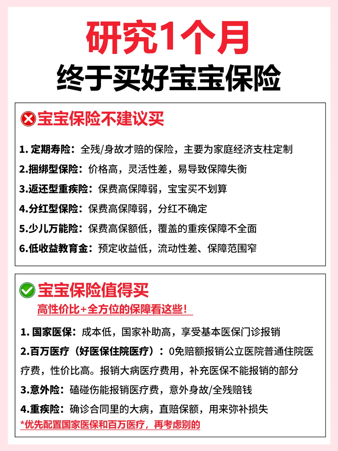 研究1个月，给宝宝选好了保险！快抄作业✅