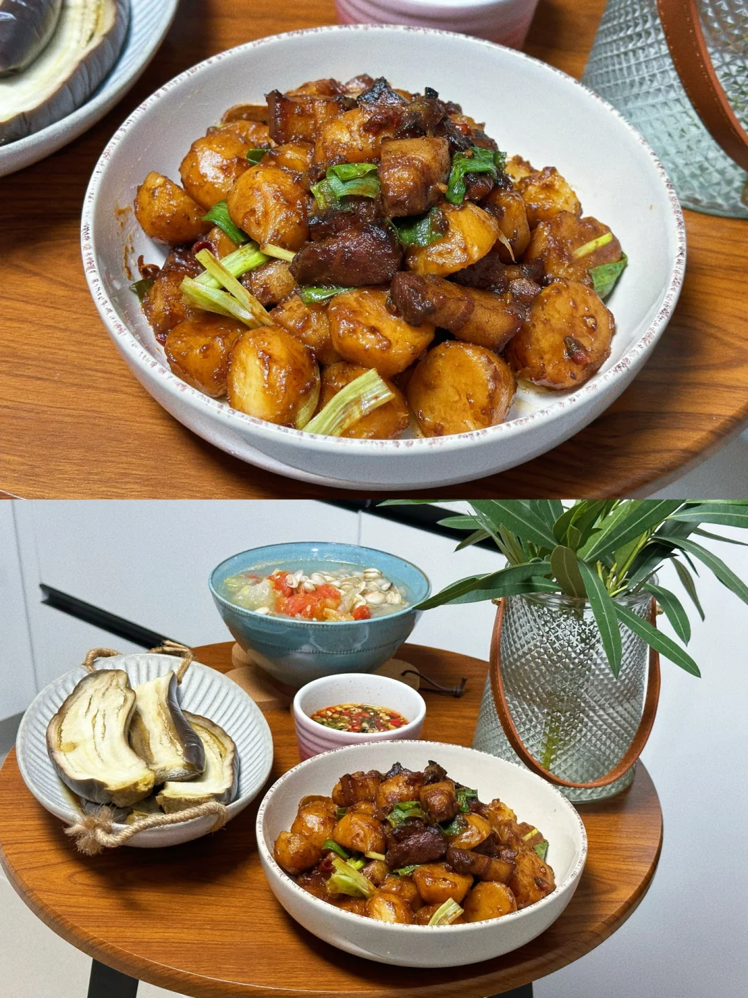 今日晚餐分享之五花肉烧小土豆做法