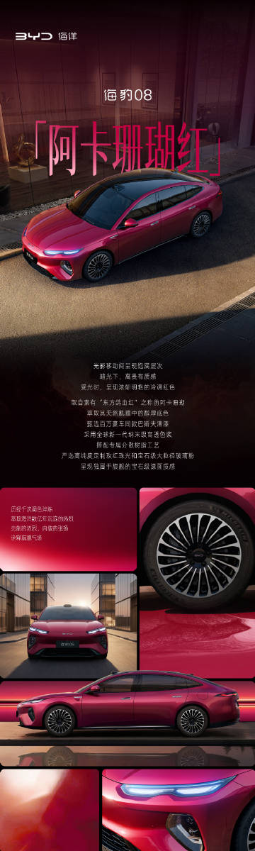 比亚迪海豹08的3款高定车色，你觉得哪个车色更好看？