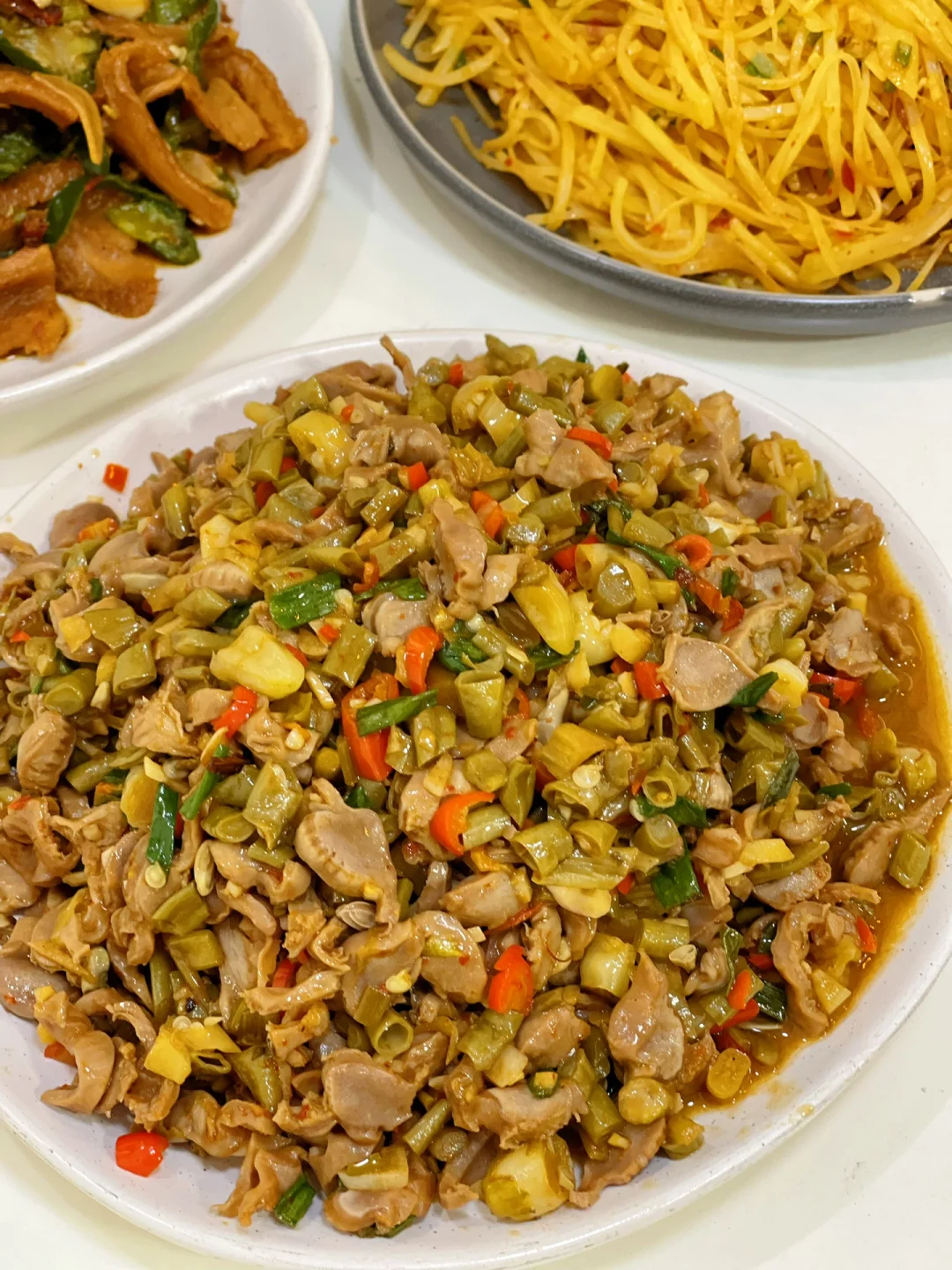 泡椒酸豆角炒鸡胗就是有点费饭/家常菜