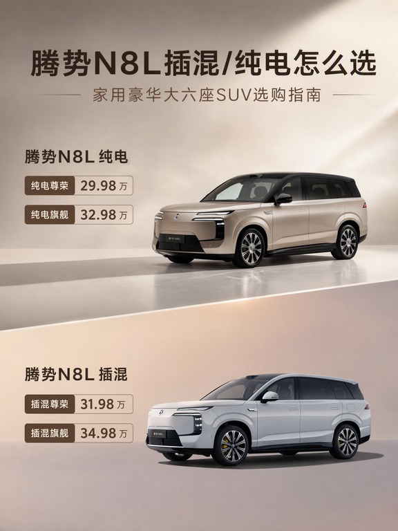纠结腾势N8L选插混还是纯电？看图梳理明白