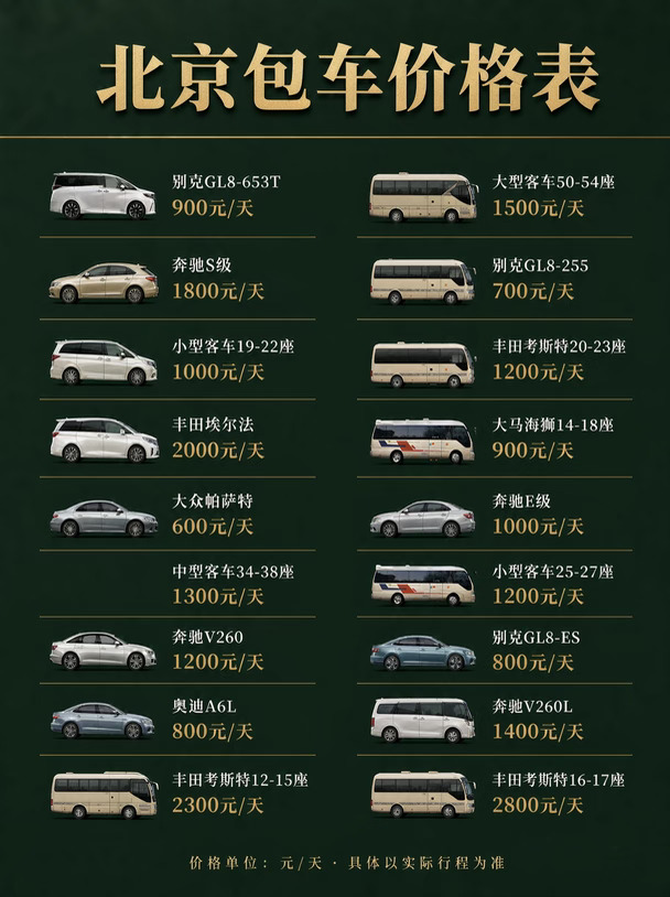 北京包车带司机一天多少钱