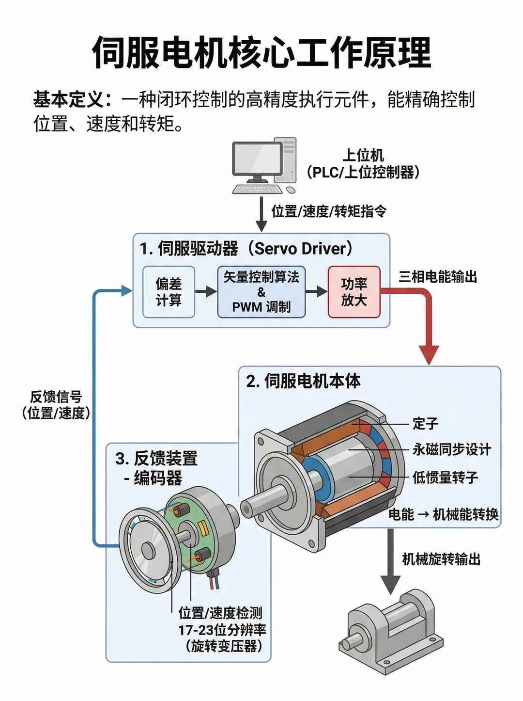 一文弄懂：伺服电机
