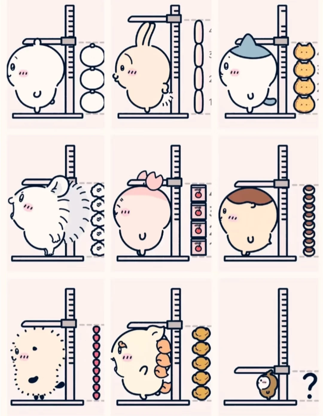 chiikawa全员身高大揭秘！有兔“作弊”版