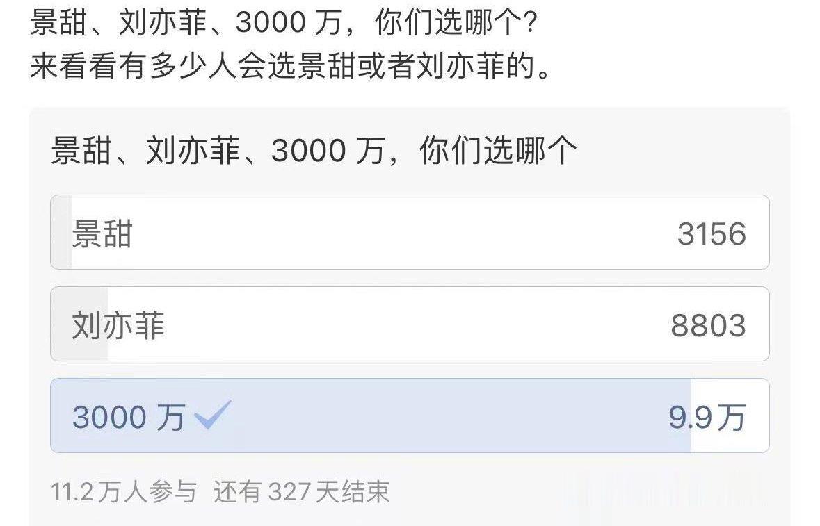 我选3000万 ​