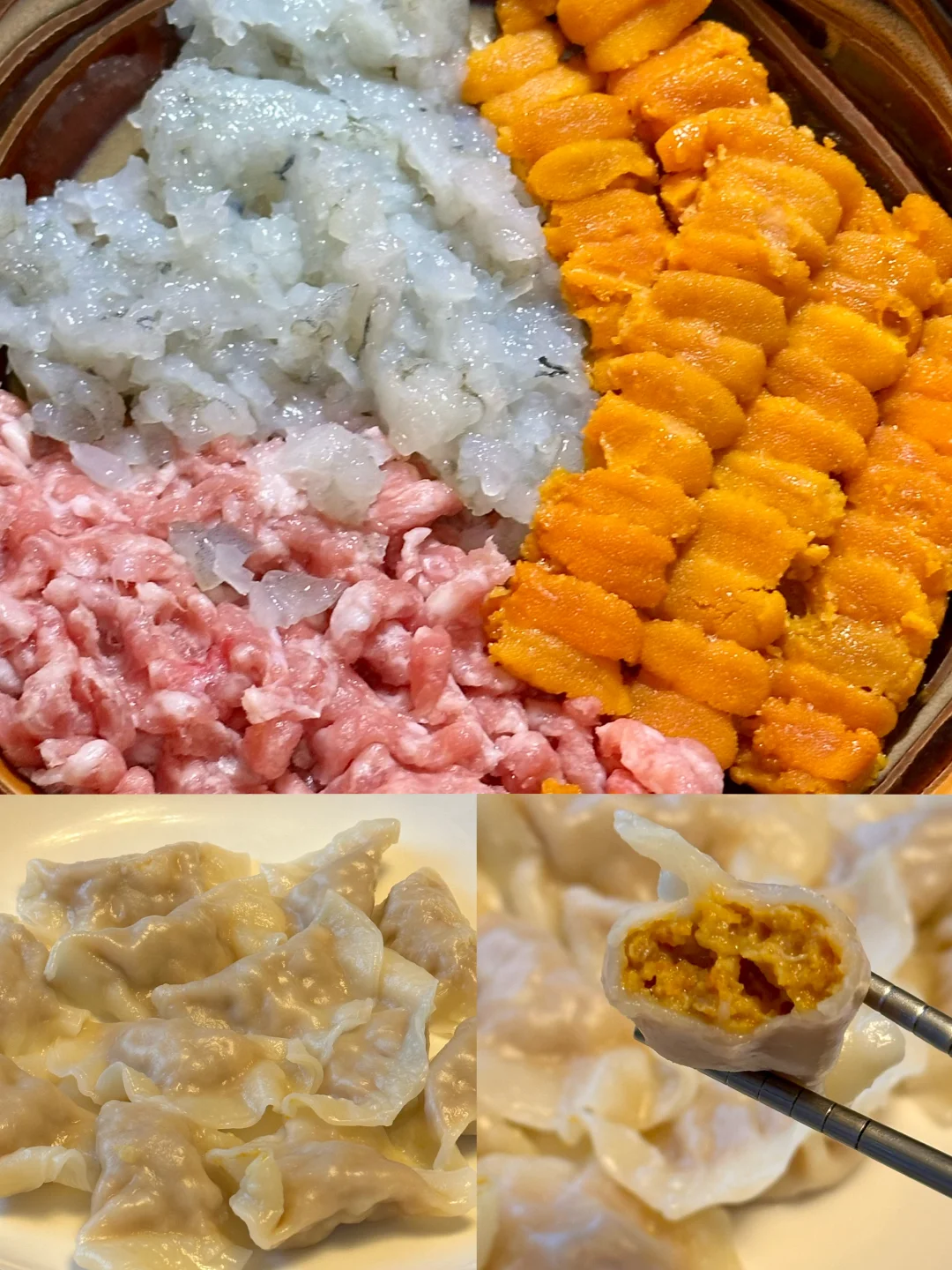 留子复刻喜鼎海胆水饺🥟真材实料惊人鲜美😋