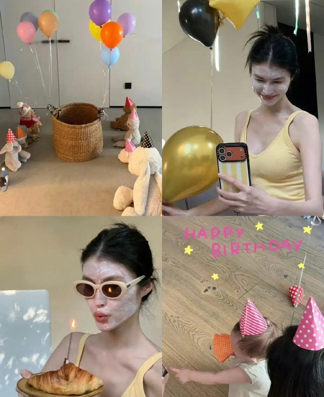 37岁何穗生日和儿子周岁撞同一天，不办豪华派对只在家亲手布置，网友：这简单日子咋看得人心里暖 ​