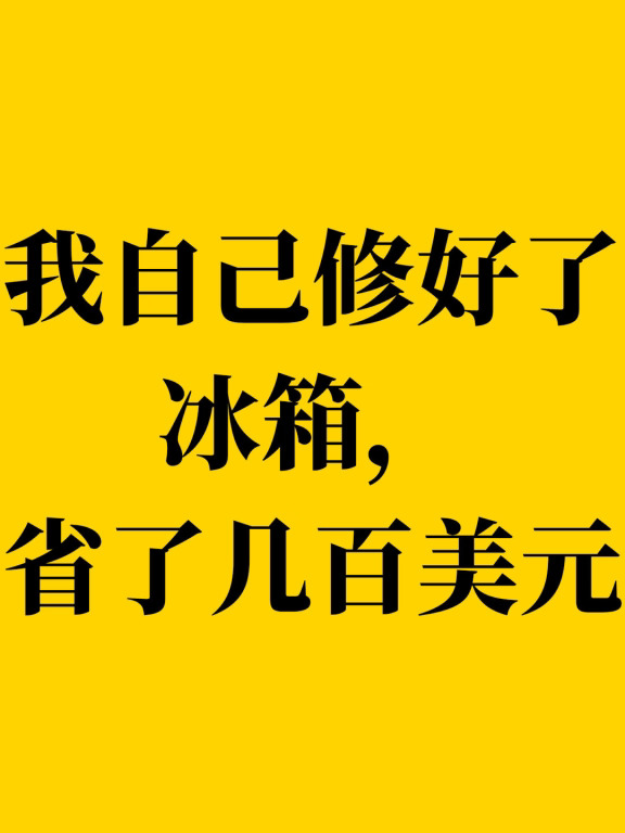 我自己修好了冰箱，省了几百美元