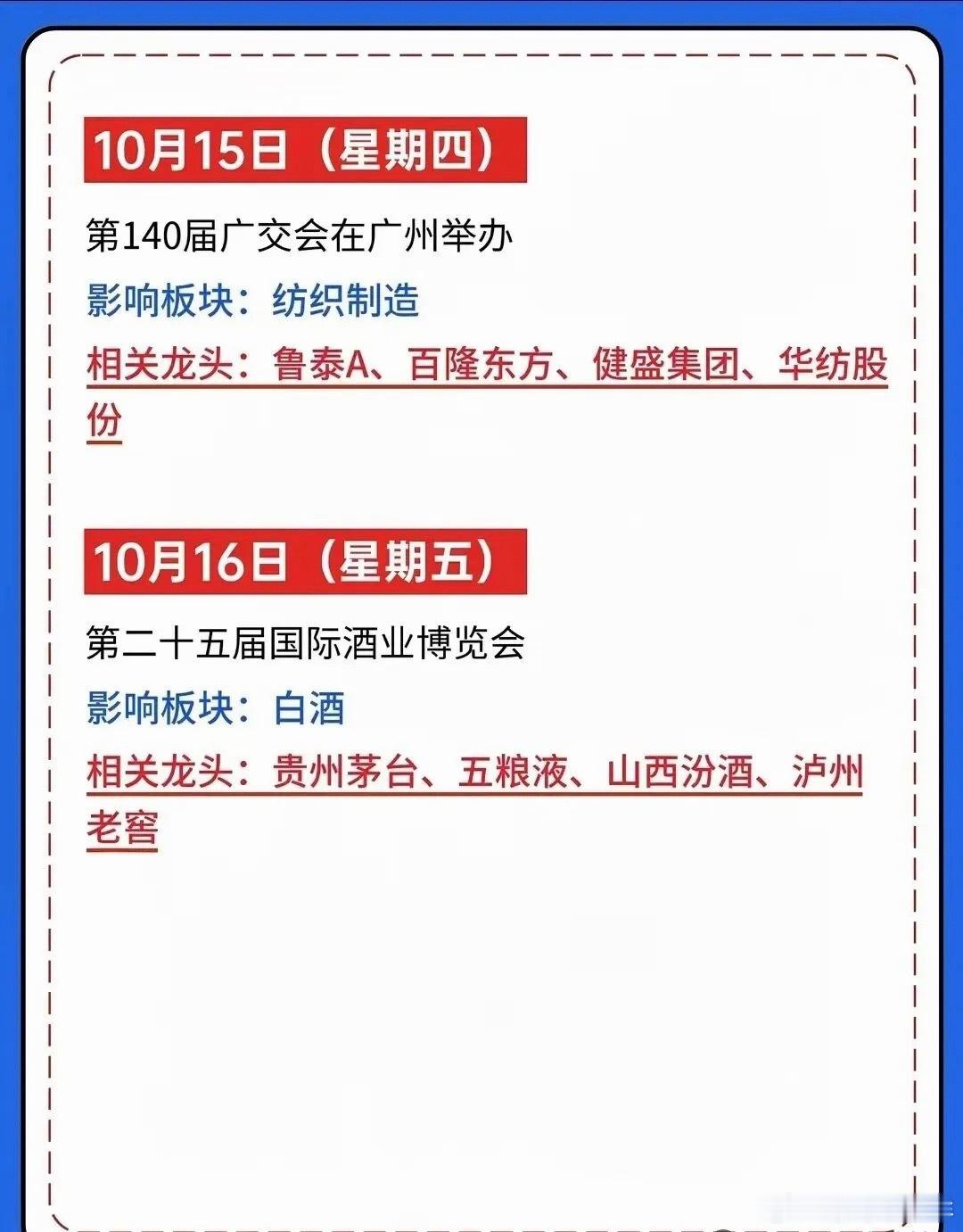 本周从10月12日至16日，一大波重磅产业事件集中落地，多条主线轮番登场，是需要重点留意的窗口期。
 
周一第二十六届国际工业博览会开启，工业自动化、机器人板块迎来催化；周二千问新一代AI眼镜上新发售，有望带动AI眼镜产业链的关注度提升；周三更是重头戏，2026人工智能产业大会、世界储能大会双会 ​