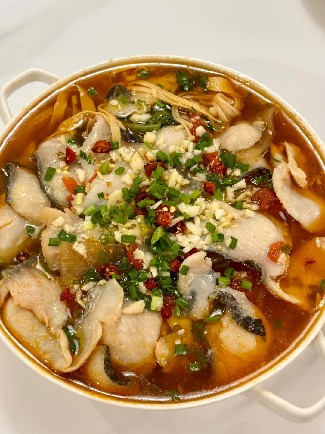 山姆买的鱼片做了番茄鱼片儿锅超级开胃