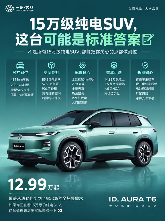15万级纯电SUV，这台可能是标准答案📝