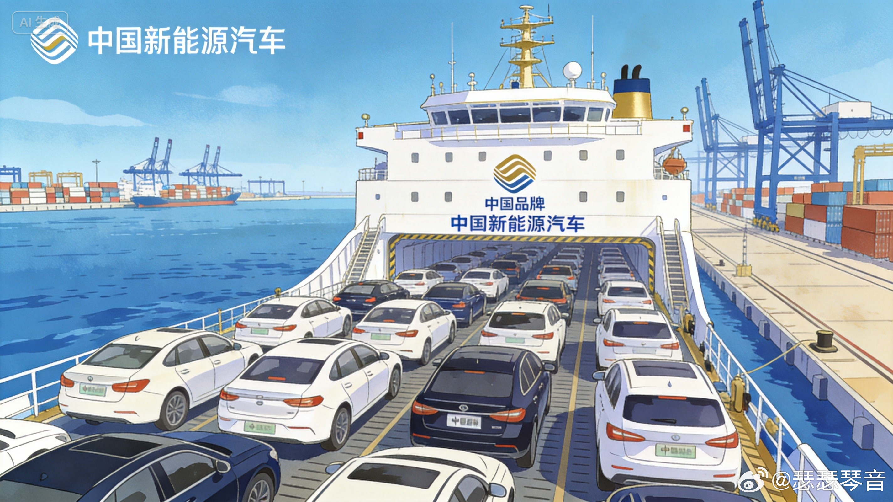 #琴音点评# 【| 新能源车出海已成大势】

据中国汽车工业协会数据，7月中国汽车出口104.3万辆，连续两个月破百万，其中新能源车出口55.3万辆，占比首次突破五成。每出口两辆中国车，就有一辆是新能源。

这个数字放到全球语境里更有分量：

吉利上半年海外47.42万辆，同比增长158%，超过去年全年出口总 ​