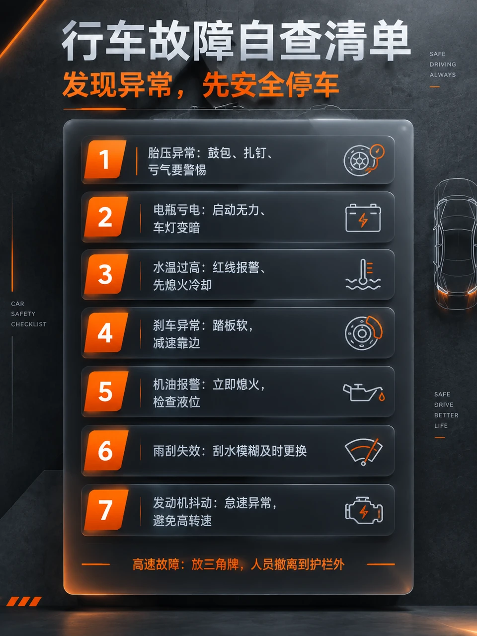 7大故障自查清单，关键时刻能保命！