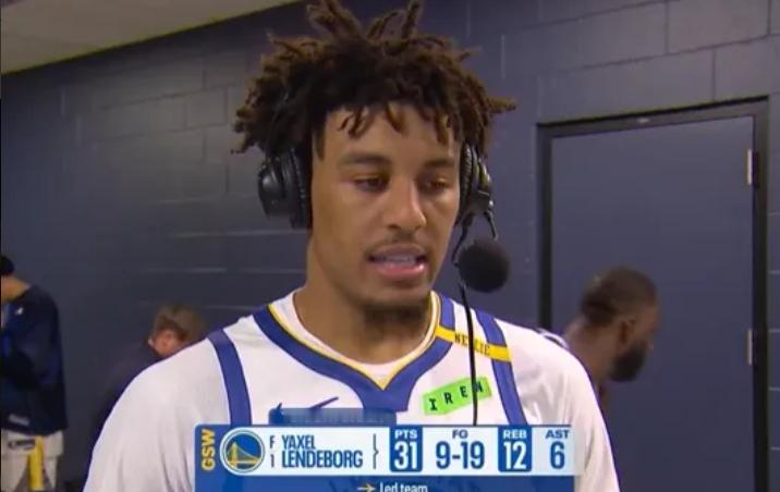 伦德博格谈打完4场：曾以为我会吓得尿床，库里一直给我信心

今天NBA常规赛勇士客场对阵掘金的比赛已经结束。全场战罢，勇士以134-114战胜掘金。

本场比赛，勇士球员亚克瑟尔-伦德博格出战30分钟，19投9中，其中三分球8投1中，罚球13投12中，得到31分12篮板6助攻1封盖。

赛后，伦德博格接受采访谈及 ​