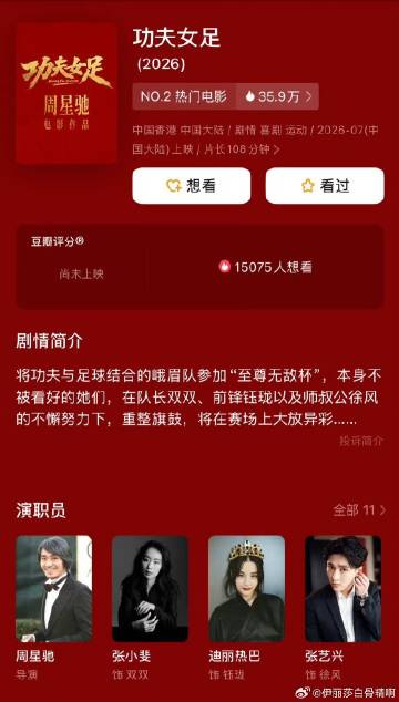 张小斐 迪丽热巴 张艺兴 《功夫女足》将全球上映