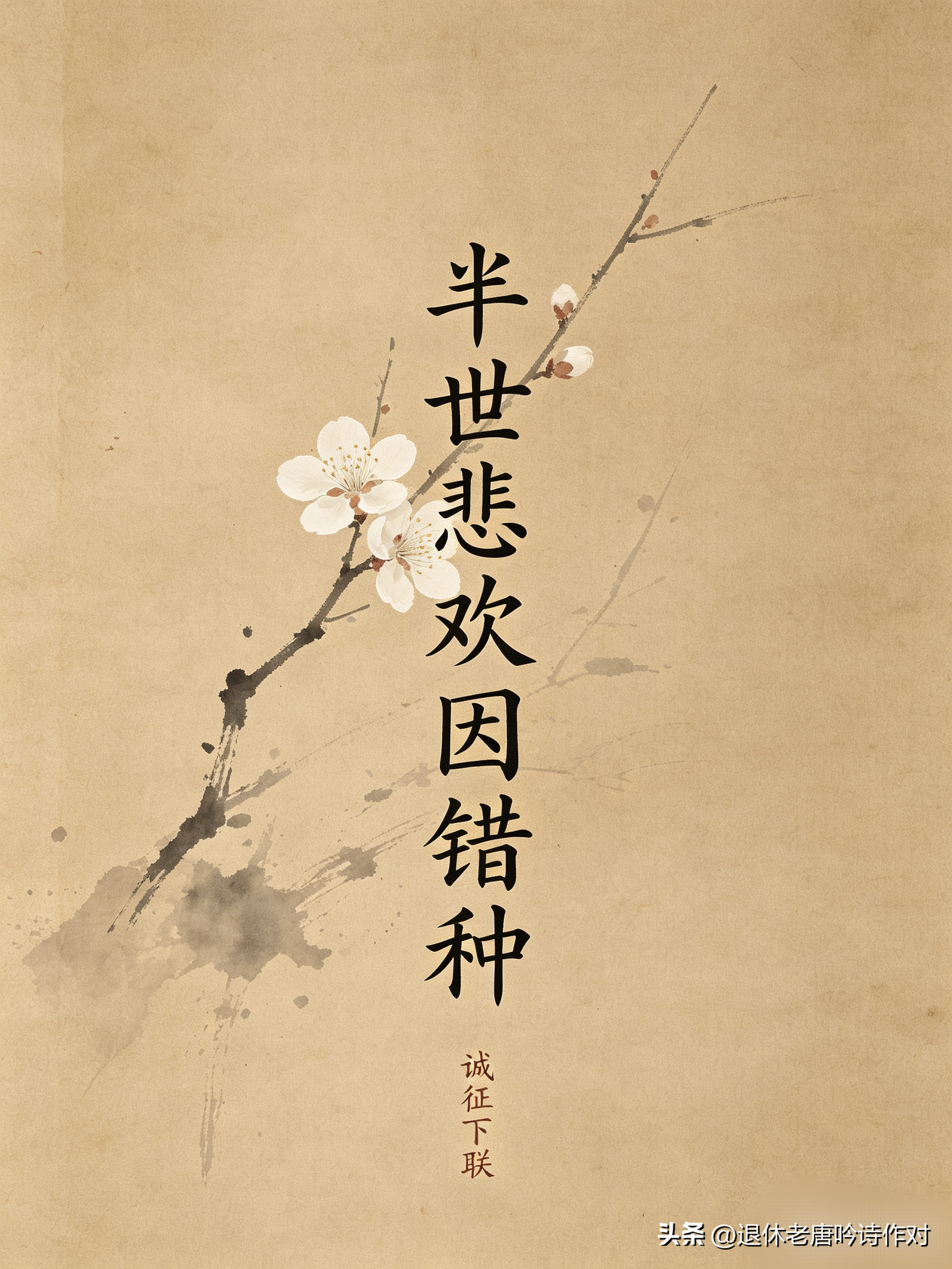 上联：半世悲欢因错种

下联：邀请师友赐对[祈祷][祈祷][祈祷]
 
多少人关注这件事，不是为了看热闹，而是心疼那份被错位的亲情与岁月。

世事最让人意难平的，莫过于骨肉缘分被阴差阳错改写，半生牵挂、万般感慨，都压在心头。
 
今天出一上联，寄这份唏嘘：半世
