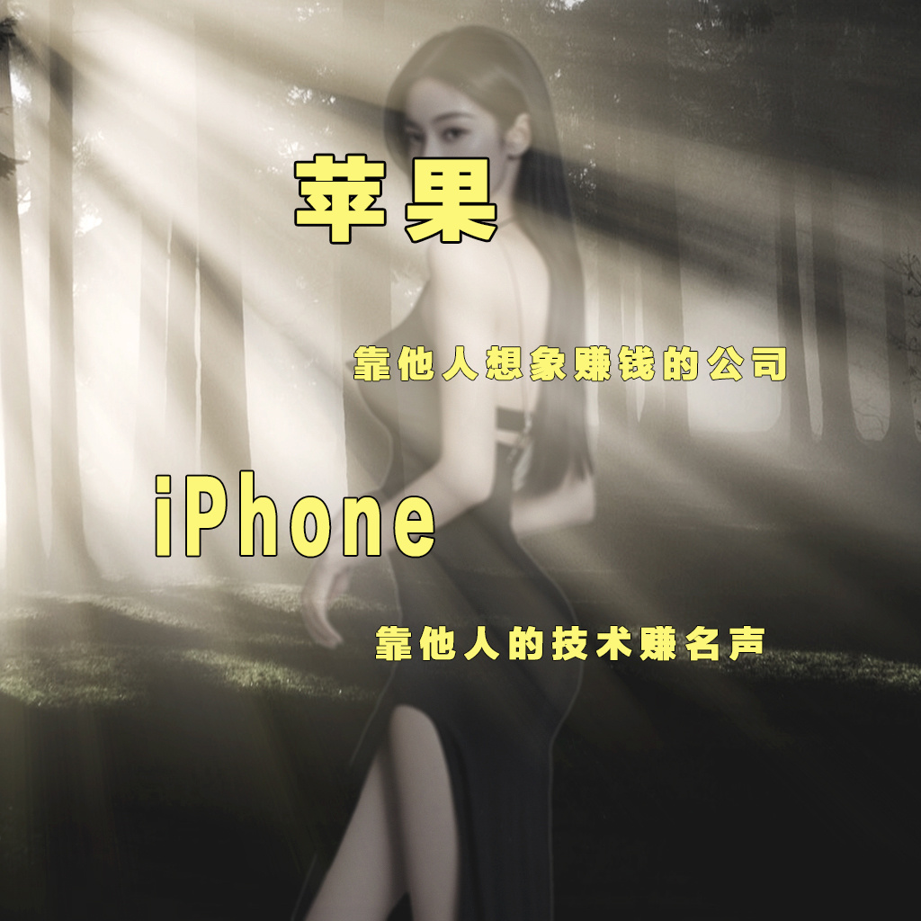 苹果靠他人的想象赚钱，iPhone靠他人的技术赚口碑

从1997年乔布斯重返苹果开始，iPhone就开始以拿来为根本，赋能为手段打造iPhone，允许没有自己的技术，但是不允许自己与众不同

哈佛商学院的分析指出，苹果销售的是他人的自我表达或身份价值，

让那些认为自己与众不同、更具创造力的偏爱不已

iPho ​