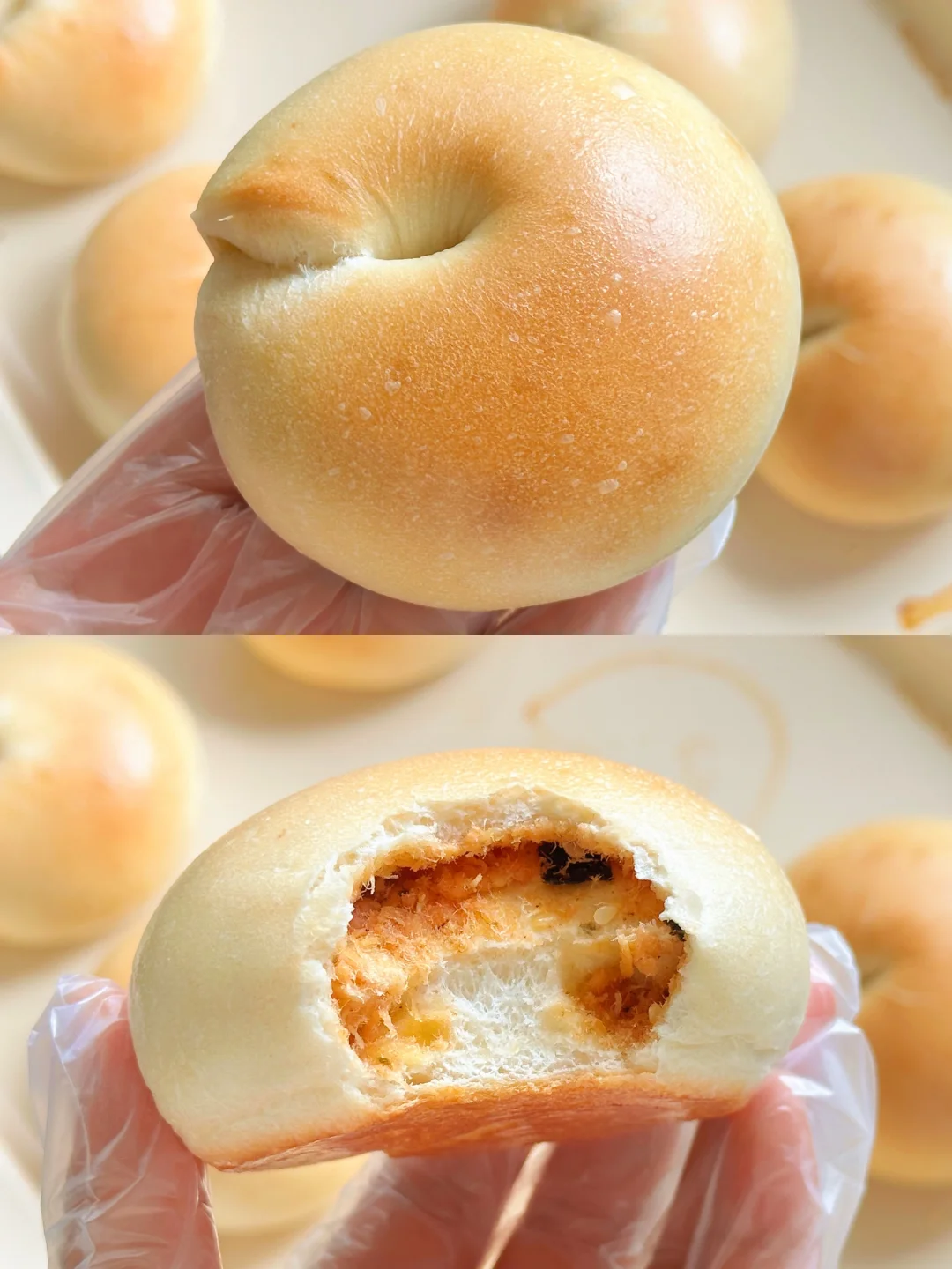 巨好吃的肉松贝果🥯‼️低糖低油～有手就会！