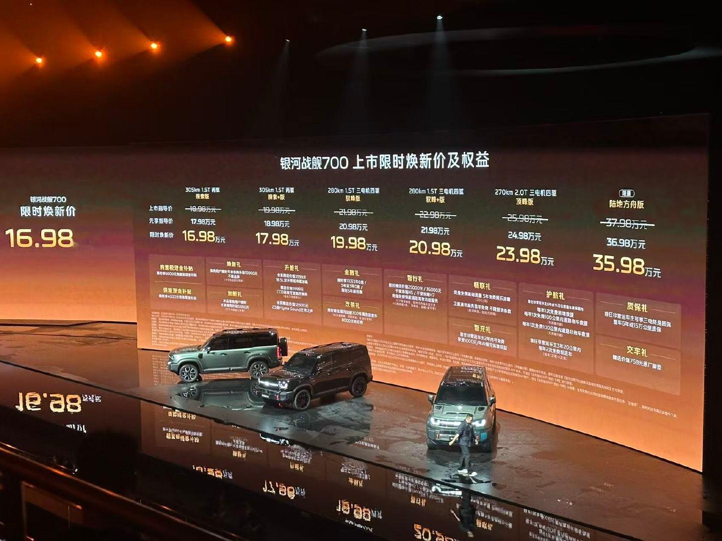 卧槽这价格，16.98万起！

这哪是掀桌子，这是直接把餐厅都砸了，都别吃啦[允悲]

#谢霆锋同款银河战舰700全球上市#
#银河战舰700限时焕新价16.98万起# ​